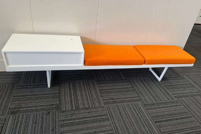 Bench- Orange Cushioned 