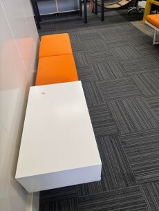 Bench- Orange Cushioned 