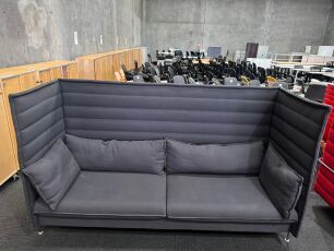 Vitra Coveted Alcove High Back Sofa by Ronan & Erwan Bouroullec -Charcoal