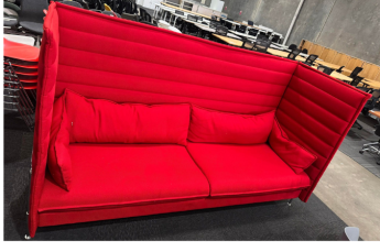 Vitra Coveted Alcove High Back Sofa by Ronan & Erwan Bouroullec -Red